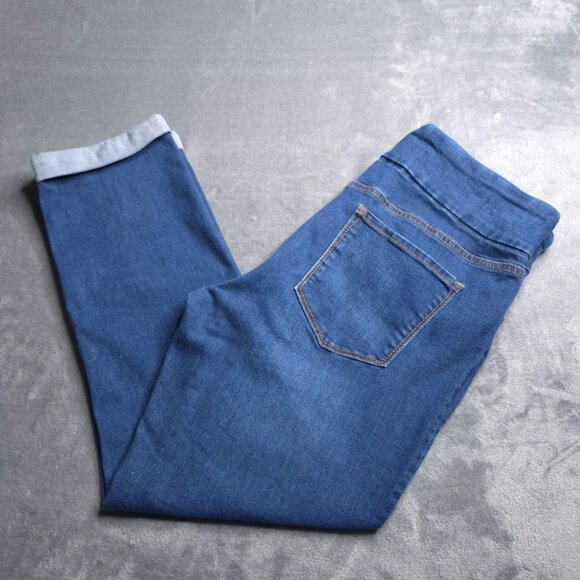 Gloria Vanderbilt Amanda Pull On Jeans 14 S Cuffed High Rise Womens Stretch - Picture 1 of 9